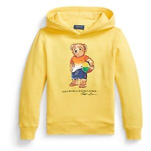 Polo Bear By Ralph Lauren Yellow Fleece Hoodie Size L 14-16